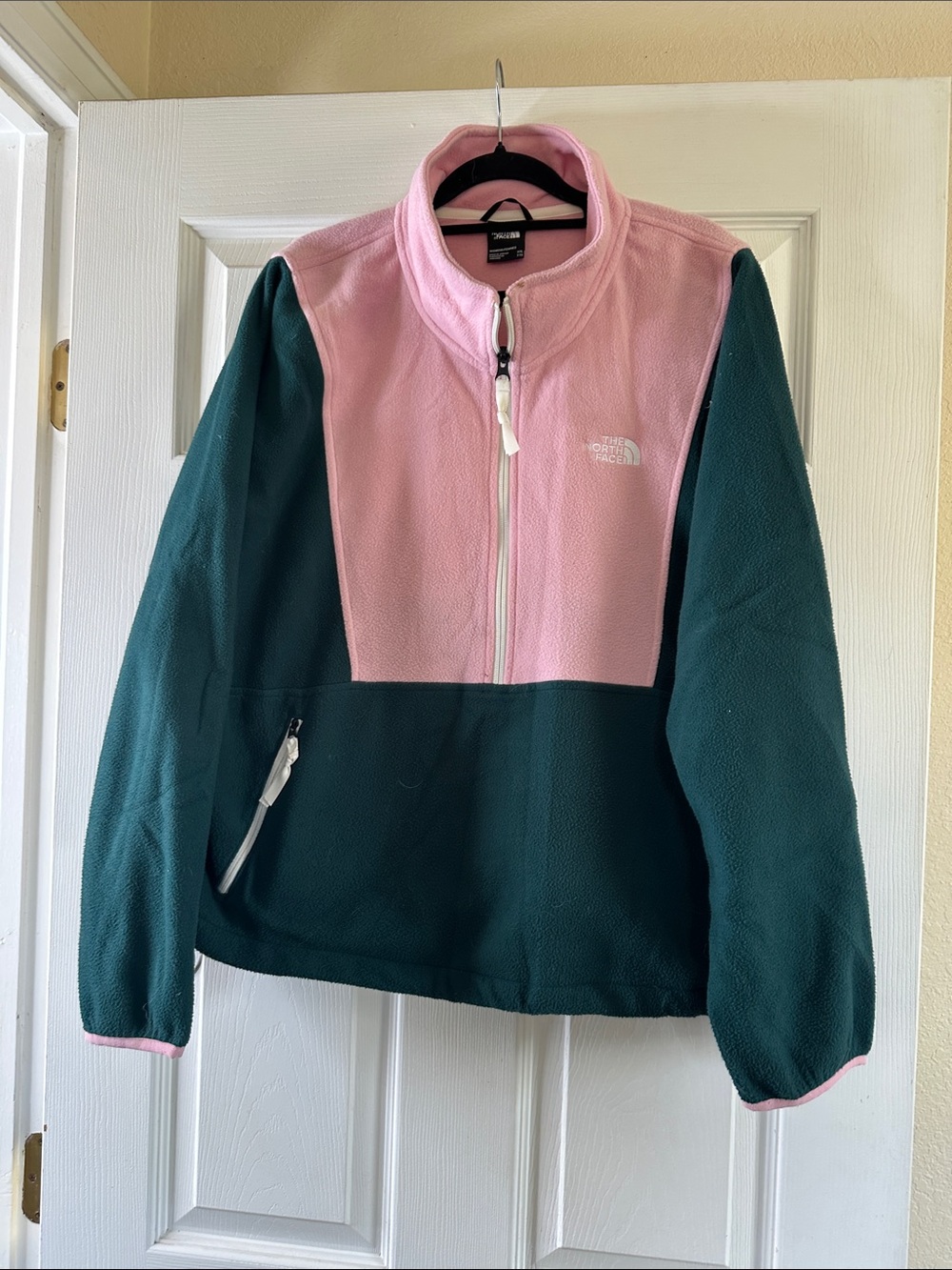 The North Face Women's Pink & Teal Two-Tone Teddy Fleece Jacket